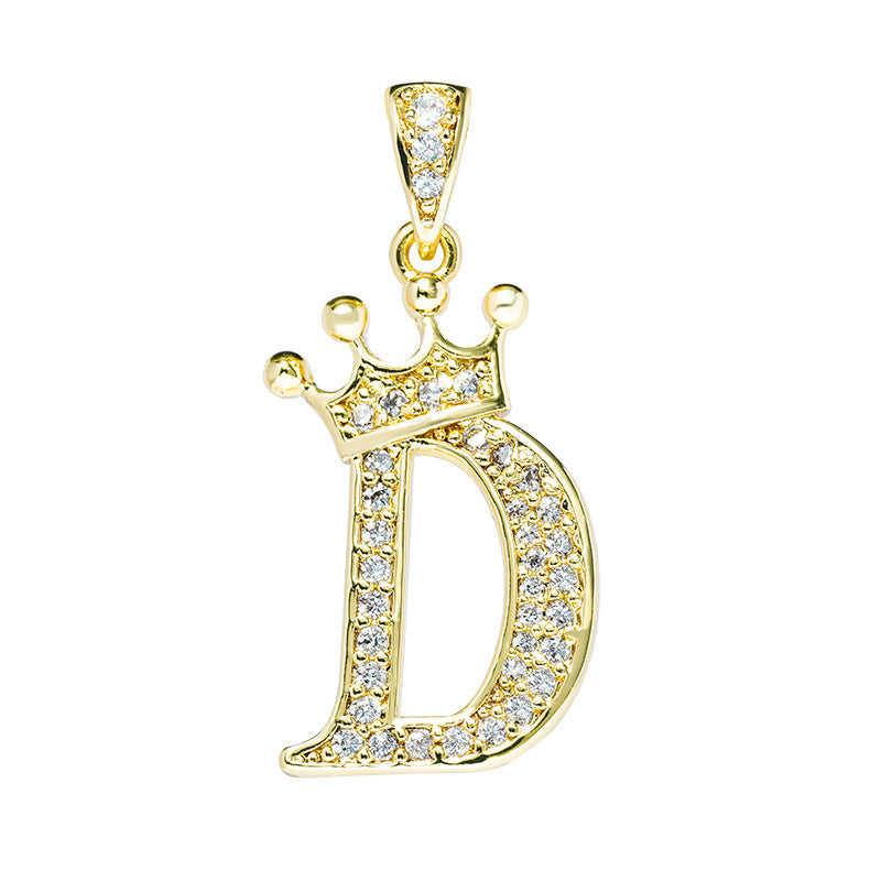 1 Piece Fashion Letter Crown Alloy Plating Inlay Rhinestones Women's Pendant Necklace