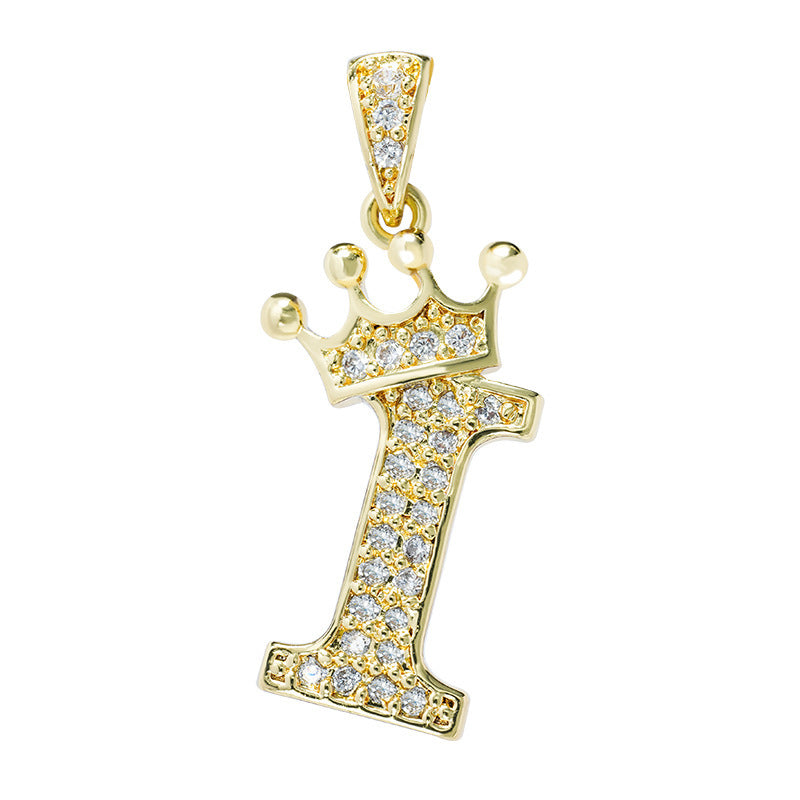 1 Piece Fashion Letter Crown Alloy Plating Inlay Rhinestones Women's Pendant Necklace