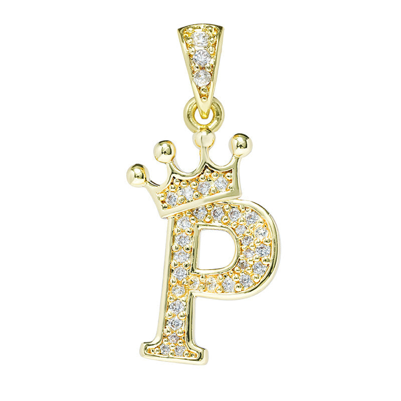 1 Piece Fashion Letter Crown Alloy Plating Inlay Rhinestones Women's Pendant Necklace