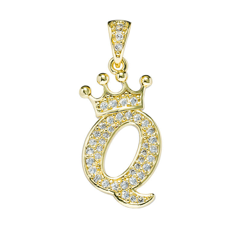 1 Piece Fashion Letter Crown Alloy Plating Inlay Rhinestones Women's Pendant Necklace