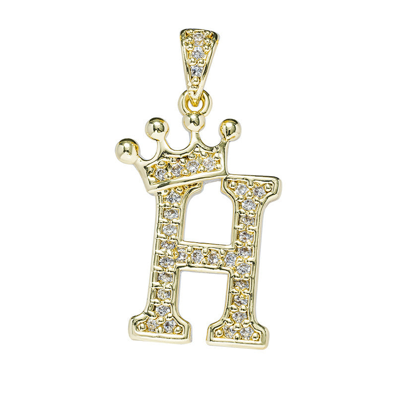 1 Piece Fashion Letter Crown Alloy Plating Inlay Rhinestones Women's Pendant Necklace