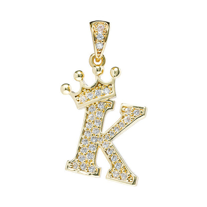 1 Piece Fashion Letter Crown Alloy Plating Inlay Rhinestones Women's Pendant Necklace