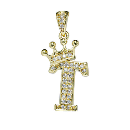 1 Piece Fashion Letter Crown Alloy Plating Inlay Rhinestones Women's Pendant Necklace