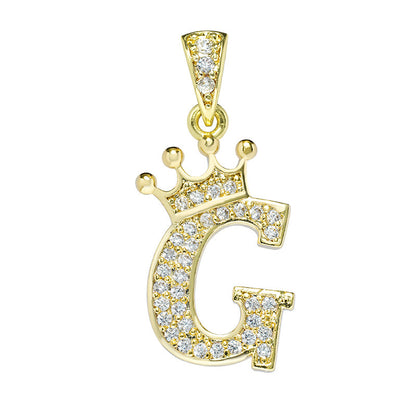 1 Piece Fashion Letter Crown Alloy Plating Inlay Rhinestones Women's Pendant Necklace