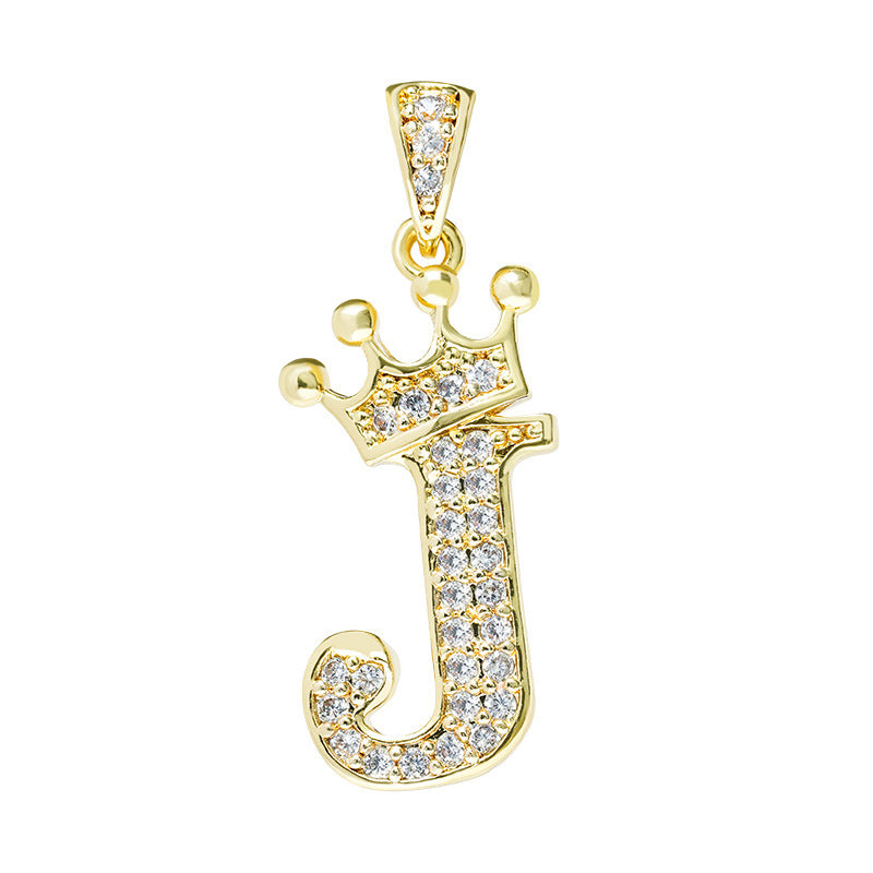 1 Piece Fashion Letter Crown Alloy Plating Inlay Rhinestones Women's Pendant Necklace