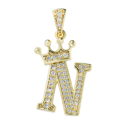 1 Piece Fashion Letter Crown Alloy Plating Inlay Rhinestones Women's Pendant Necklace