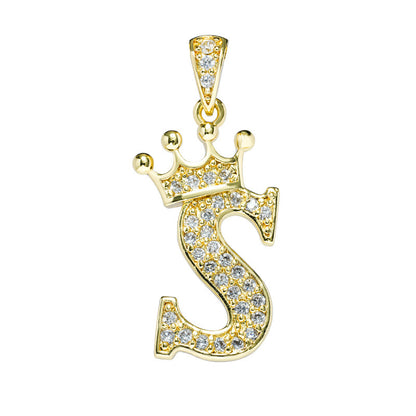 1 Piece Fashion Letter Crown Alloy Plating Inlay Rhinestones Women's Pendant Necklace