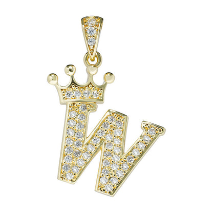 1 Piece Fashion Letter Crown Alloy Plating Inlay Rhinestones Women's Pendant Necklace