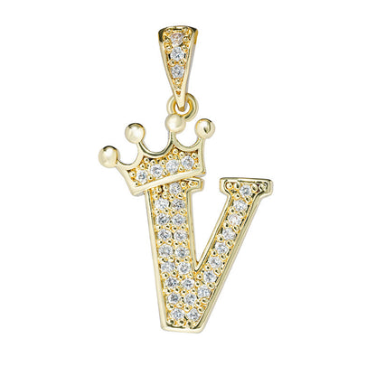 1 Piece Fashion Letter Crown Alloy Plating Inlay Rhinestones Women's Pendant Necklace