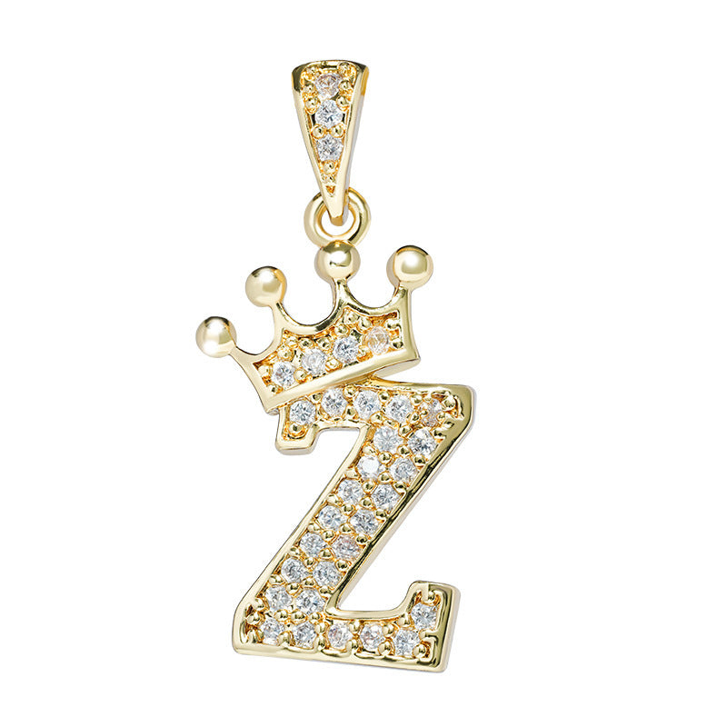 1 Piece Fashion Letter Crown Alloy Plating Inlay Rhinestones Women's Pendant Necklace