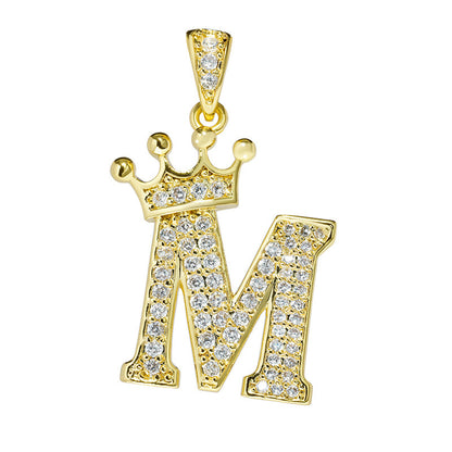 1 Piece Fashion Letter Crown Alloy Plating Inlay Rhinestones Women's Pendant Necklace