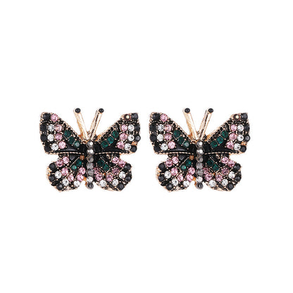 1 Pair Fashion Butterfly Alloy Plating Rhinestones Women's Ear Studs