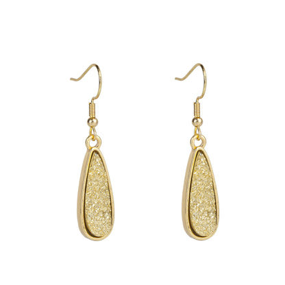 1 Pair Simple Style Water Droplets Plating Alloy Drop Earrings