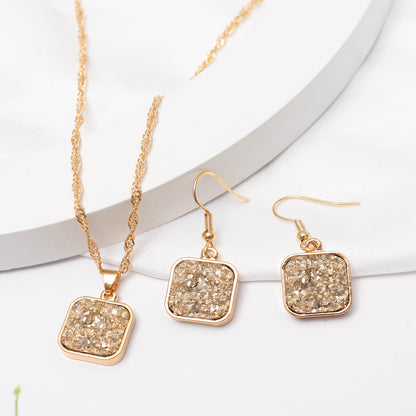 1 Set Simple Style Square Alloy Plating Women's Pendant Necklace