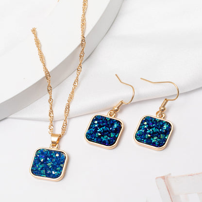 1 Set Simple Style Square Alloy Plating Women's Pendant Necklace