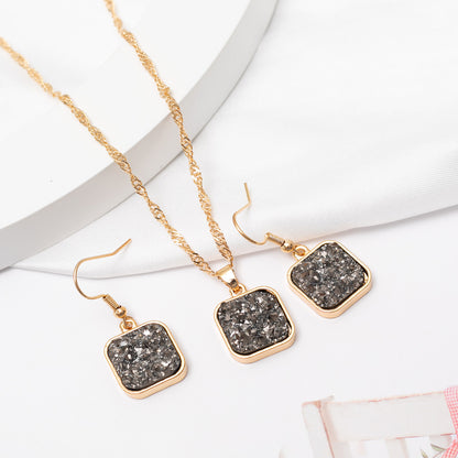 1 Set Simple Style Square Alloy Plating Women's Pendant Necklace