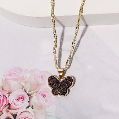 1 Piece Simple Style Butterfly Alloy Plating Women's Pendant Necklace