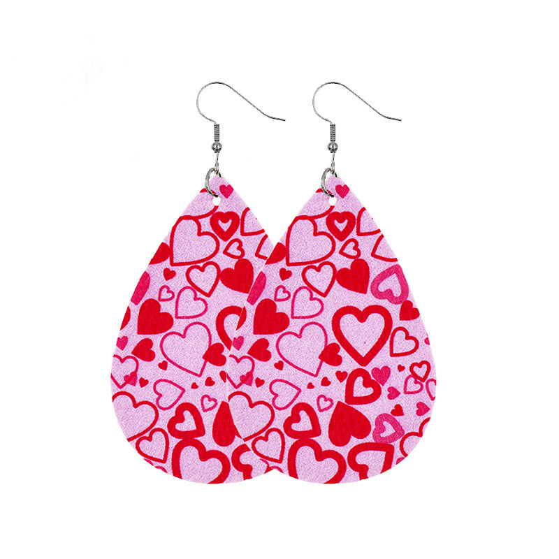 1 Pair Casual Elegant Heart Shape Pu Leather Drop Earrings