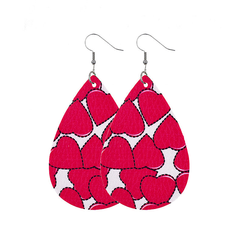 1 Pair Casual Elegant Heart Shape Pu Leather Drop Earrings