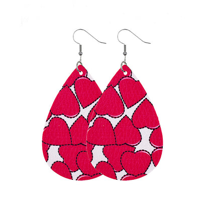 1 Pair Casual Elegant Heart Shape Pu Leather Drop Earrings