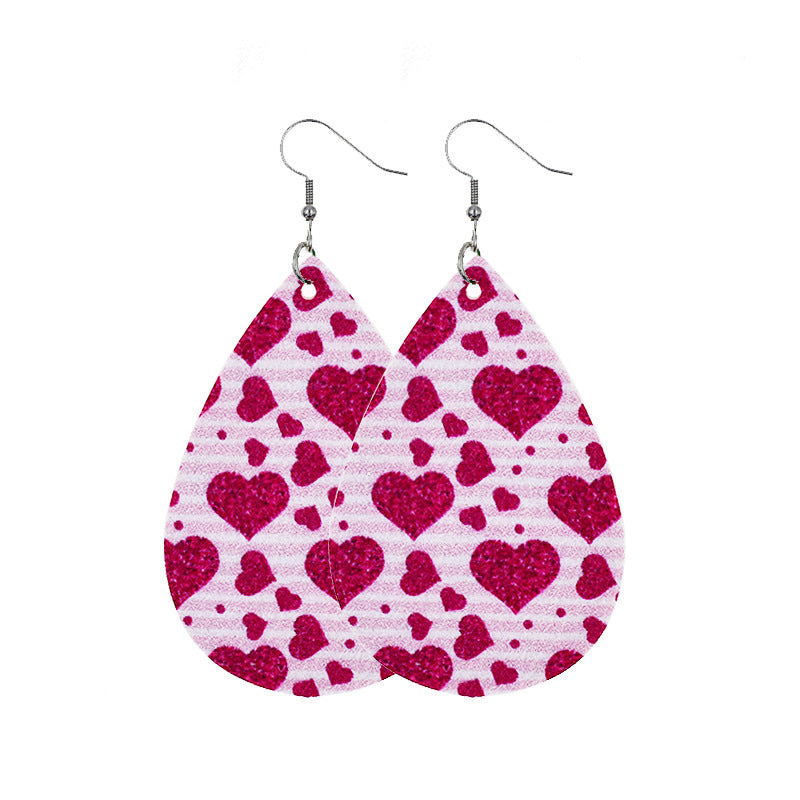 1 Pair Casual Elegant Heart Shape Pu Leather Drop Earrings