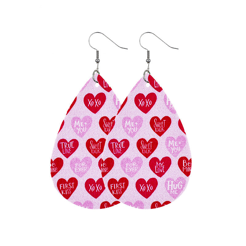 1 Pair Casual Elegant Heart Shape Pu Leather Drop Earrings