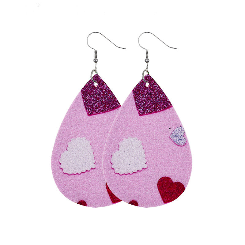 1 Pair Casual Elegant Heart Shape Pu Leather Drop Earrings