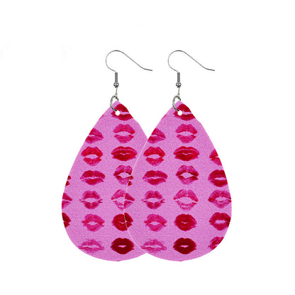 1 Pair Casual Elegant Heart Shape Pu Leather Drop Earrings