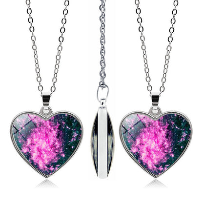 1 Piece Fashion Heart Shape Alloy Glass Plating Unisex Pendant Necklace