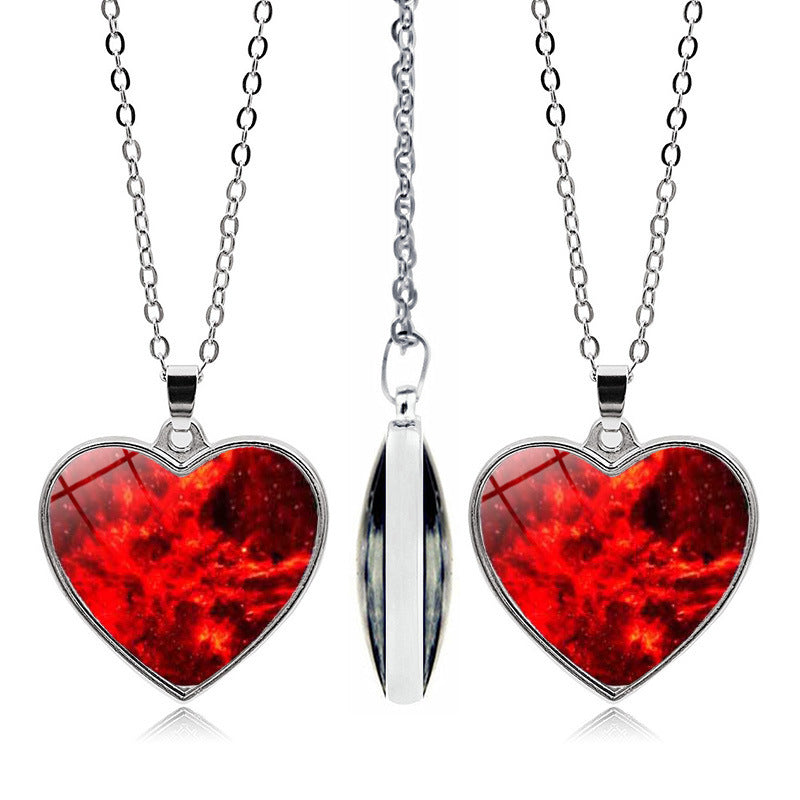 1 Piece Fashion Heart Shape Alloy Glass Plating Unisex Pendant Necklace