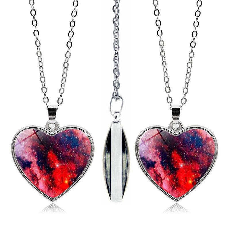 1 Piece Fashion Heart Shape Alloy Glass Plating Unisex Pendant Necklace