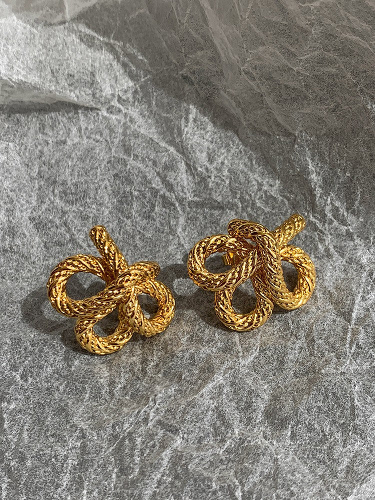 1 Pair Fashion Knot Metal Plating Women's Ear Studs