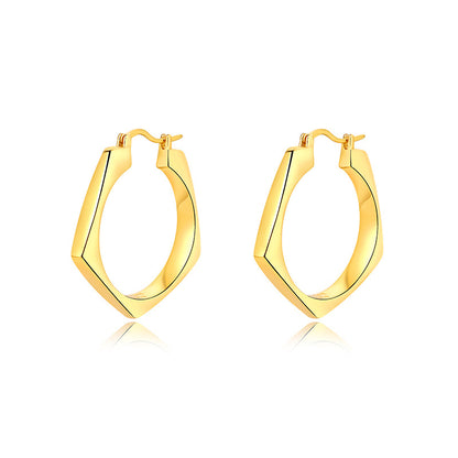 1 Pair Fashion Rhombus Metal Plating Women's Earrings