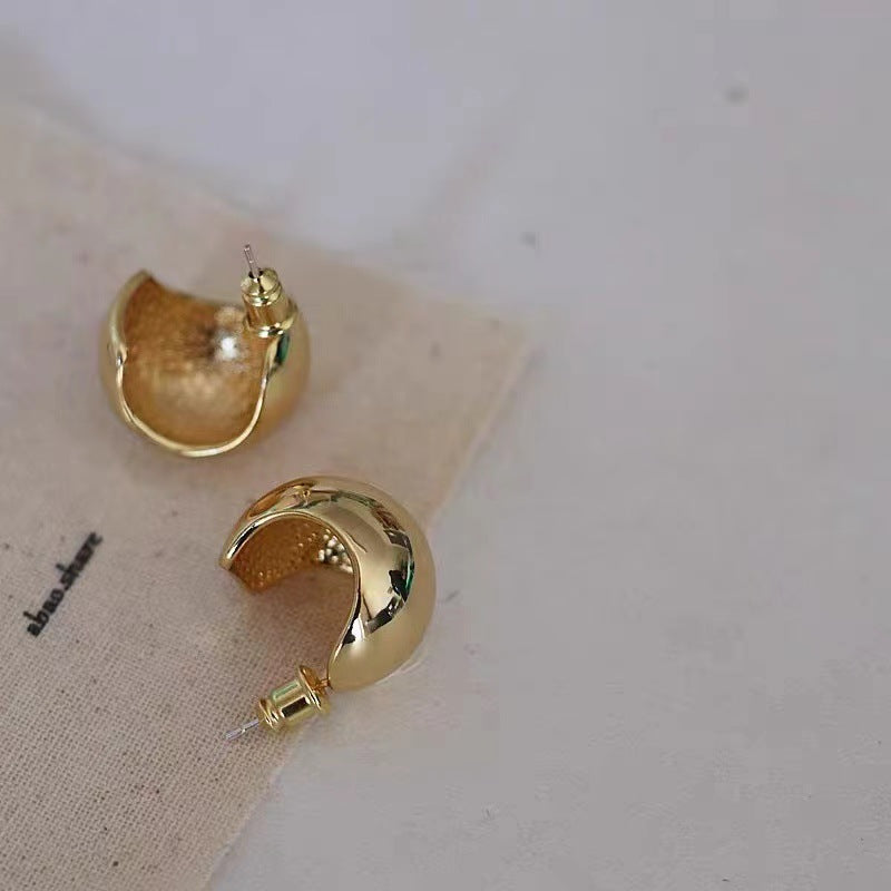 1 Pair Fashion C Shape Plating Brass Ear Studs