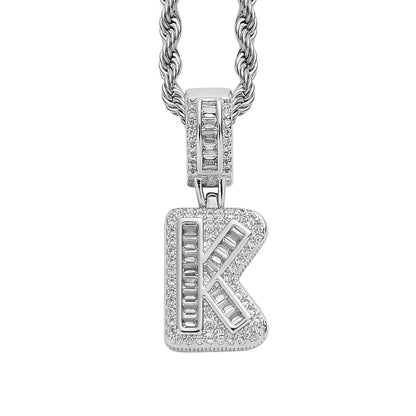 Simple Style Letter Copper Inlay Zircon Pendant Necklace 1 Piece