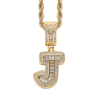 Simple Style Letter Copper Inlay Zircon Pendant Necklace 1 Piece