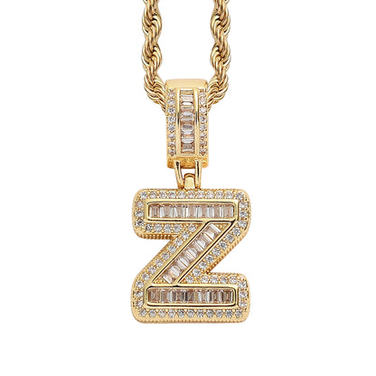 Simple Style Letter Copper Inlay Zircon Pendant Necklace 1 Piece