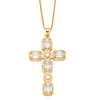 Hip-hop Cross Copper Plating Zircon Pendant Necklace 1 Piece