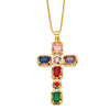 Hip-hop Cross Copper Plating Zircon Pendant Necklace 1 Piece