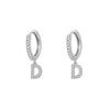 1 Pair Retro Letter Copper Inlay Zircon Drop Earrings