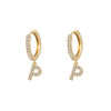 1 Pair Retro Letter Copper Inlay Zircon Drop Earrings