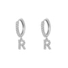 1 Pair Retro Letter Copper Inlay Zircon Drop Earrings