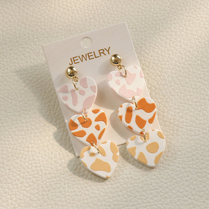 1 Pair Vacation Fashion Geometric Heart Shape Arylic Soft Clay Women's Drop Earrings