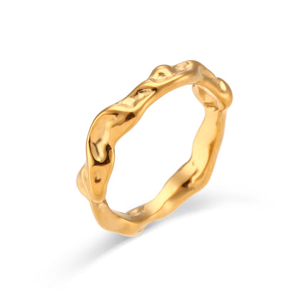 Fashion Geometric Stainless Steel Plating 18k Gold Plated Rings