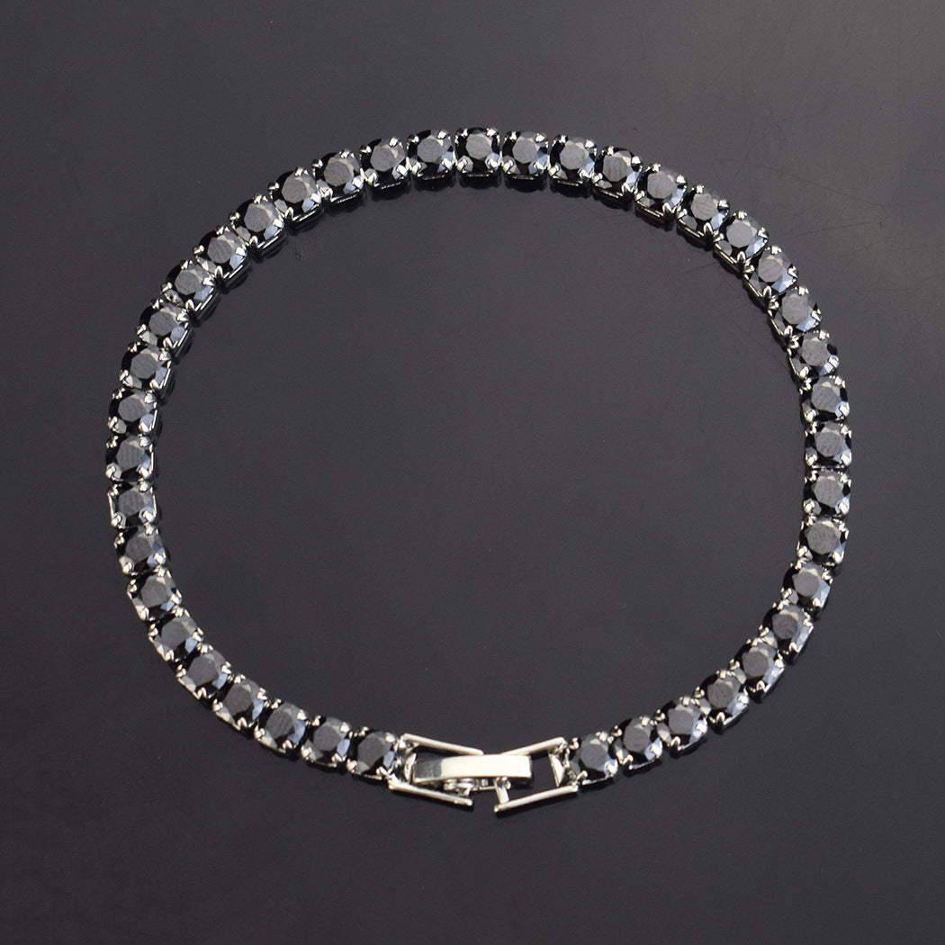 Simple Style Rectangle Alloy Rhinestone Unisex Tennis Bracelet