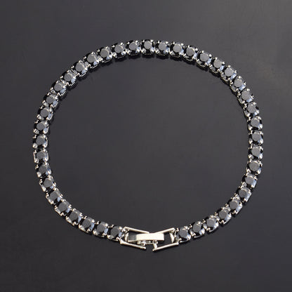 Simple Style Rectangle Alloy Rhinestone Unisex Tennis Bracelet