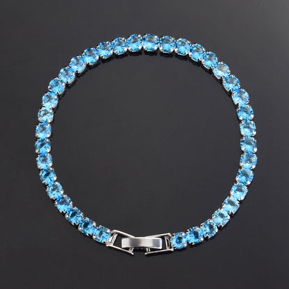 Simple Style Rectangle Alloy Rhinestone Unisex Tennis Bracelet