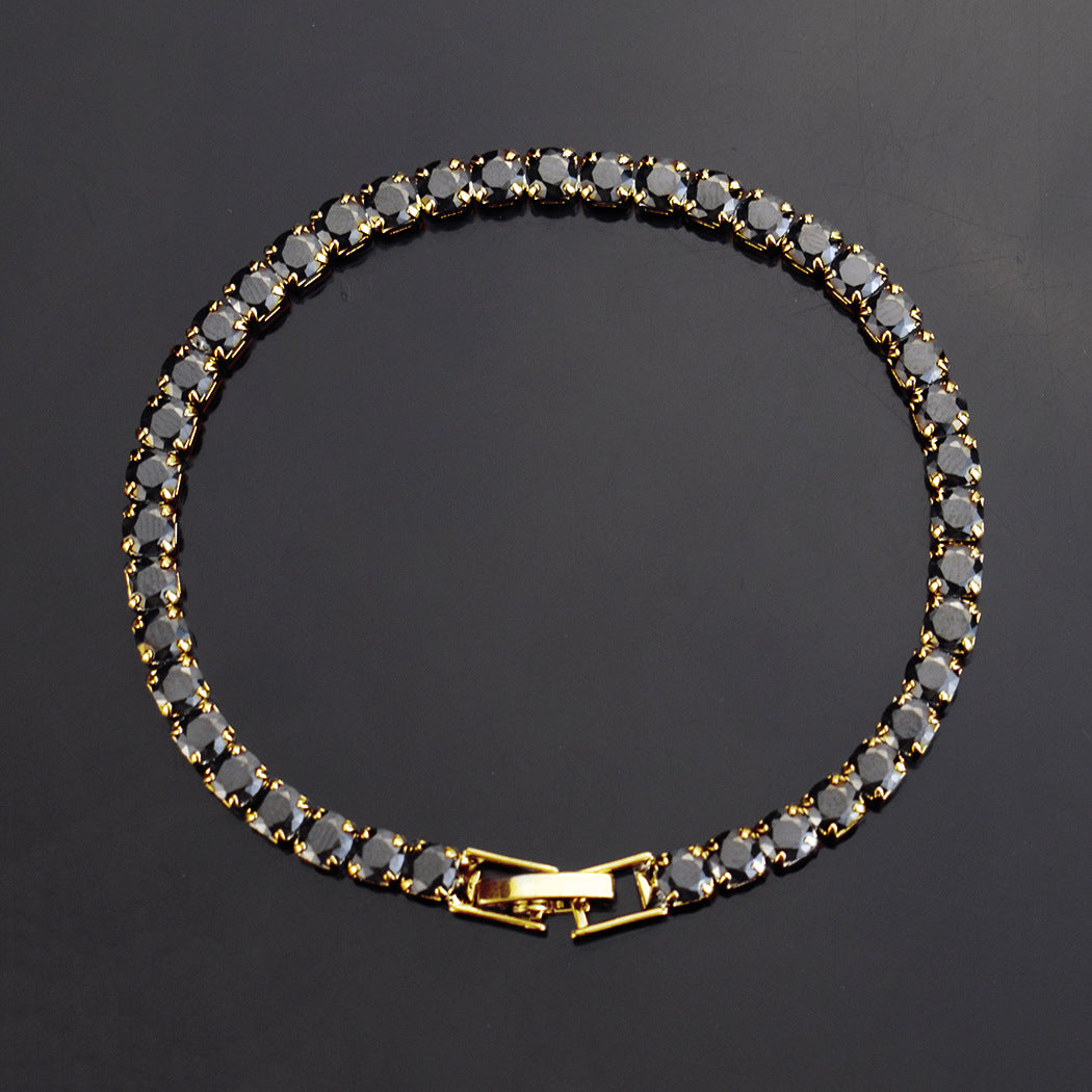 Simple Style Rectangle Alloy Rhinestone Unisex Tennis Bracelet