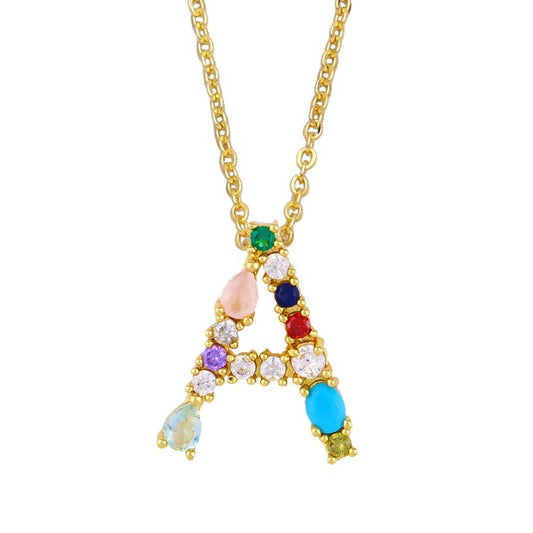 Fashion Letter 18k Gold Plated Necklace In Bulk
