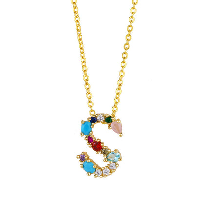 Fashion Letter 18k Gold Plated Necklace In Bulk